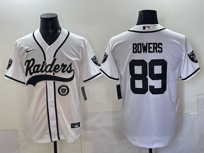 Men 2025 Oakland Raiders #89 Bowers white 3th generation Joint Name Nike Limited NFL Jersey style 007